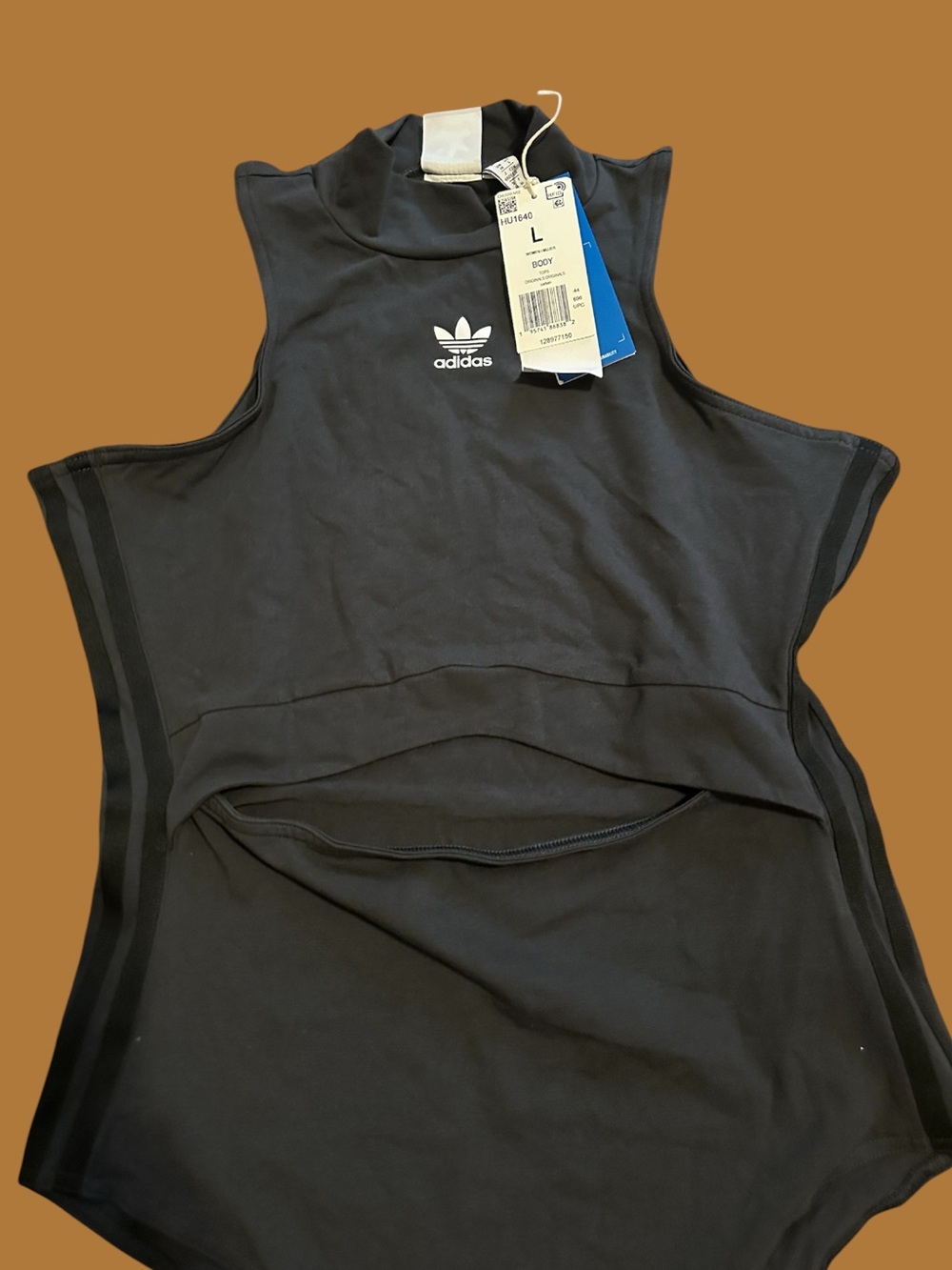 adidas Originals '80s Aerobic Cut-Out Bodysuit in Carbon color - Picture 4 of 8